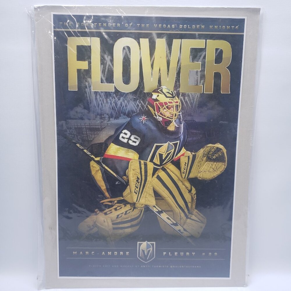 Marc Andre Fleury Las Vegas Golden Knights Flower Number 29 Goalie NHL Poster